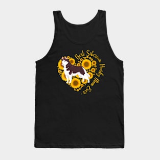 Womens Sunflower Heart Siberian Husky Mom Womens Day Tank Top